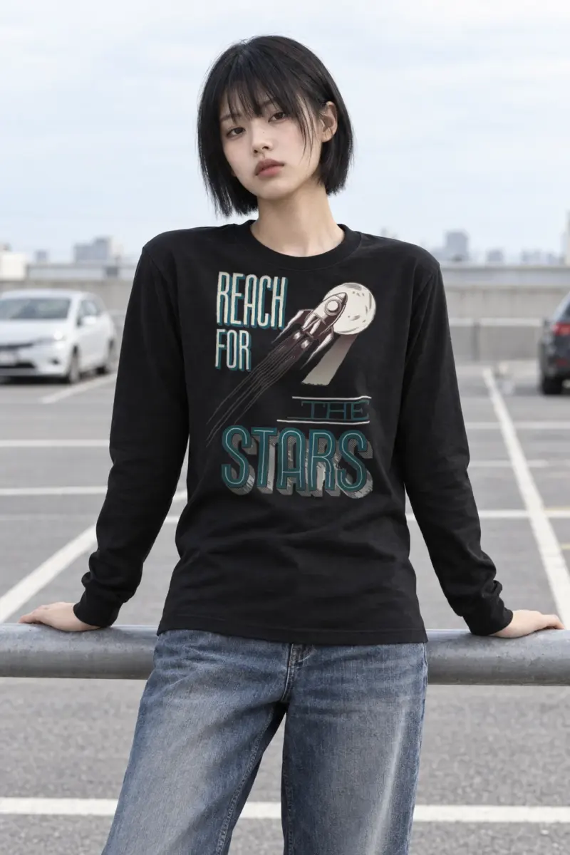 "Moonbound Rocket" Unisex Longsleeve T-shirt
