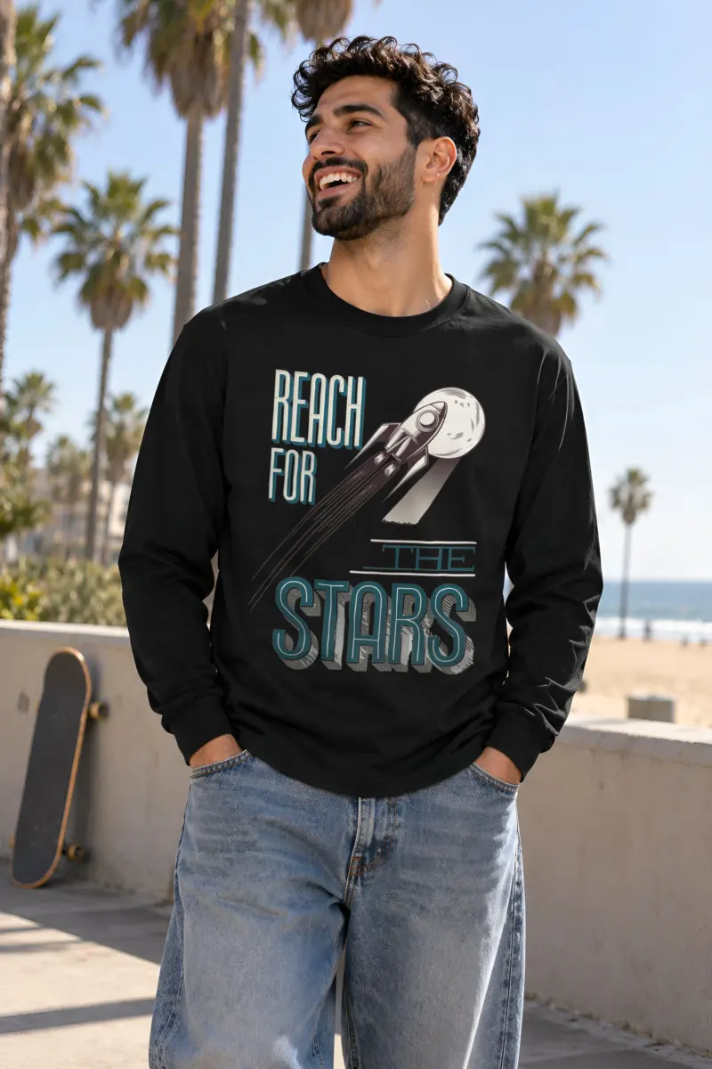 "Moonbound Rocket" Unisex Longsleeve T-shirt