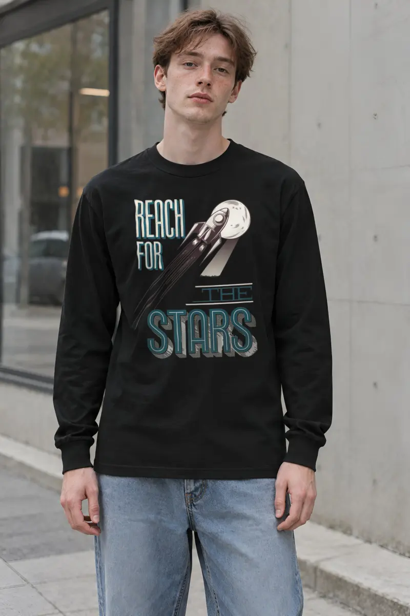 "Moonbound Rocket" Unisex Longsleeve T-shirt