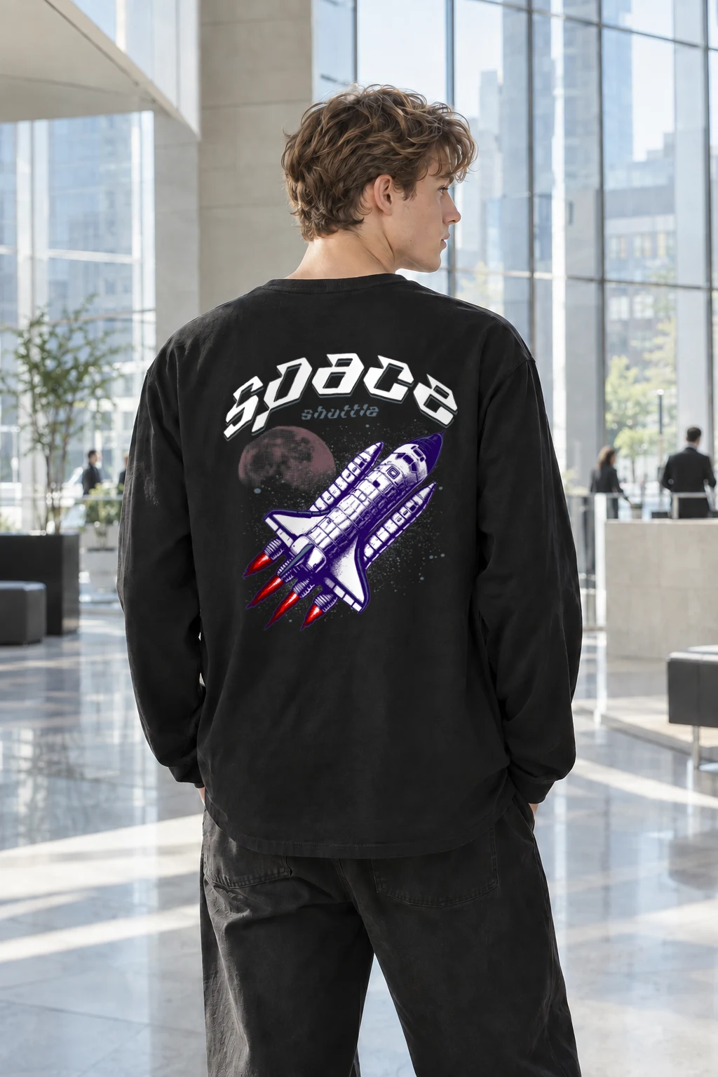 "Moonbound Shuttle" Unisex Longsleeve T-shirt | Gildan 2400