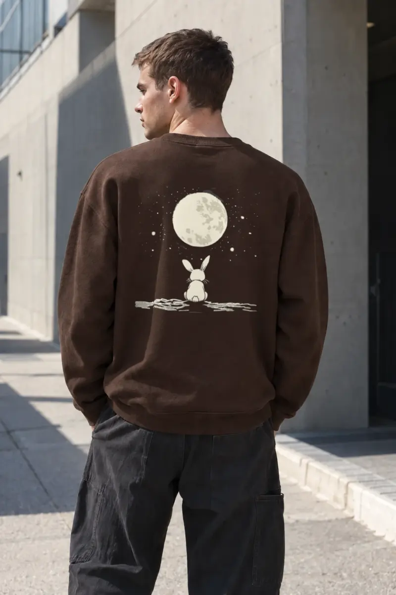 "Moonlit Bunny" Heavy Blend Unisex Crewneck Sweatshirt | Gildan 18000