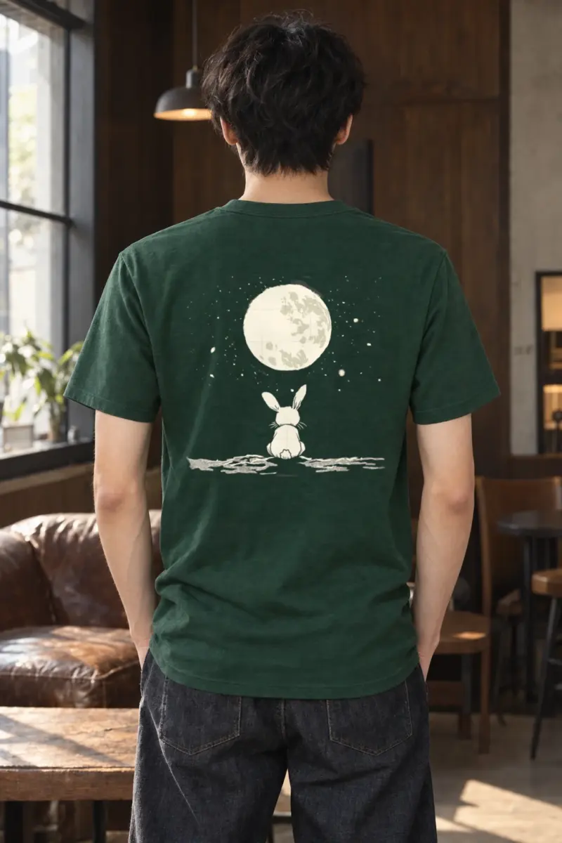 "Moonlit Bunny" Heavyweight Unisex Crewneck T-shirt