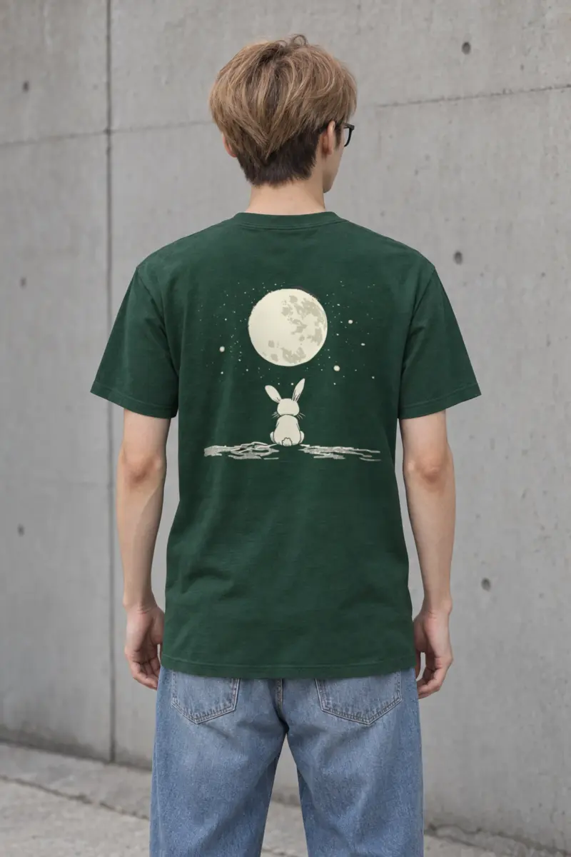 "Moonlit Bunny" Heavyweight Unisex Crewneck T-shirt