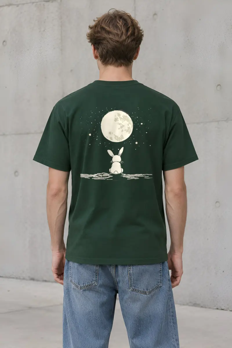 "Moonlit Bunny" Heavyweight Unisex Crewneck T-shirt