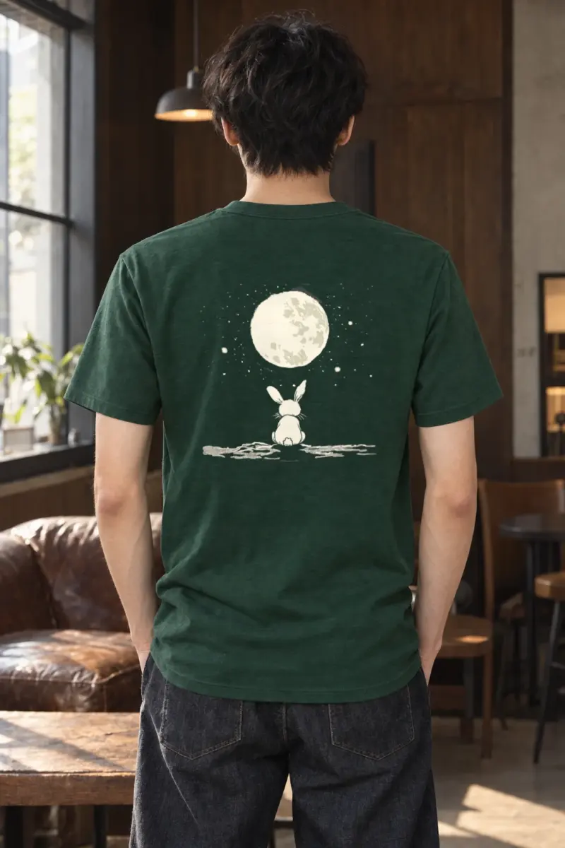 "Moonlit Bunny" Heavyweight Unisex Crewneck T-shirt