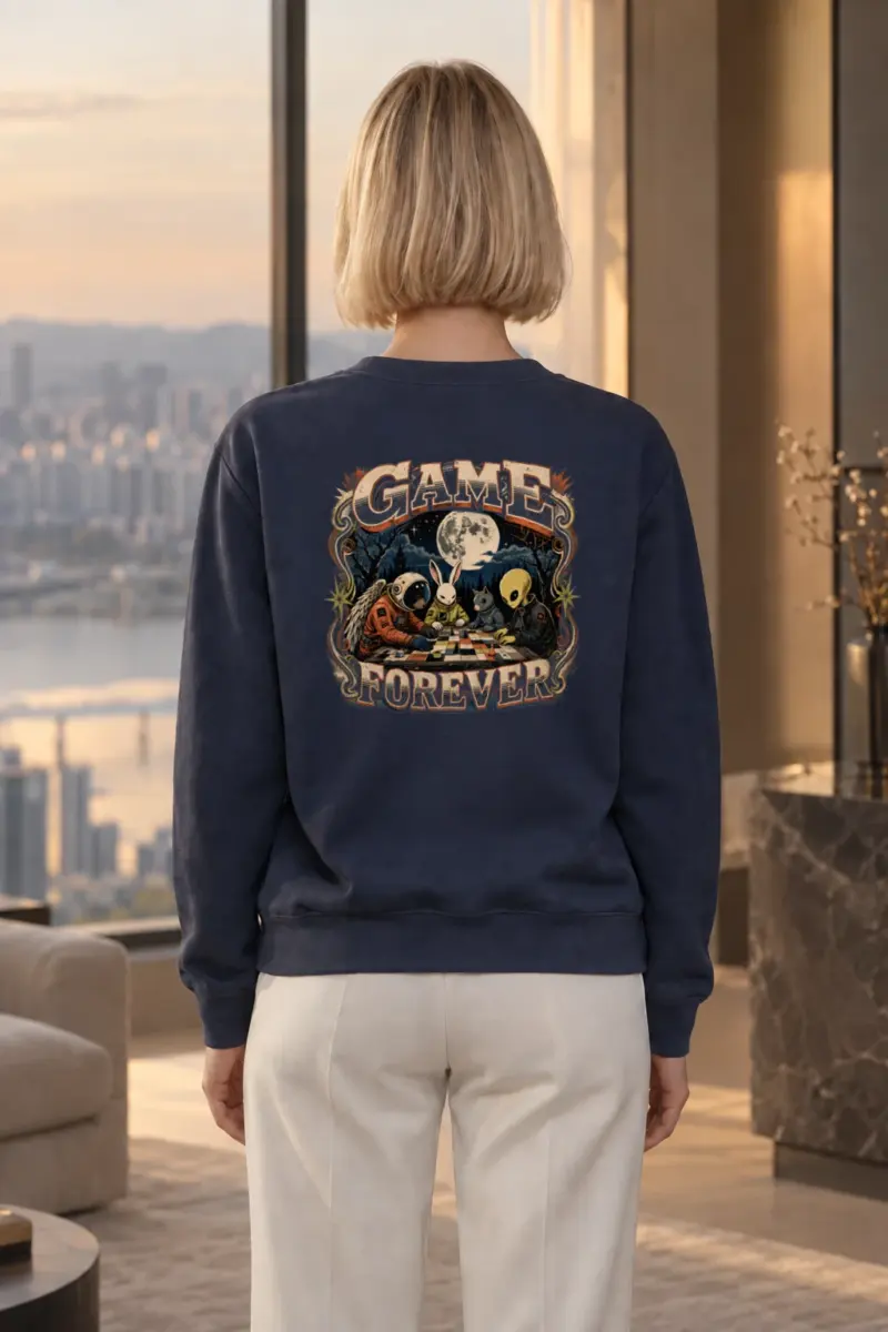 "Moonlit Chess Club" Heavy Blend Unisex Crewneck Sweatshirt | Gildan 18000