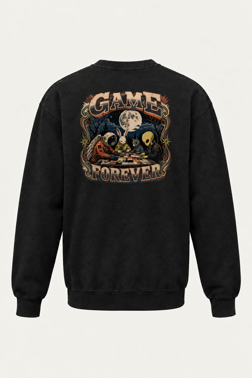 "Moonlit Chess Club" Heavy Blend Unisex Crewneck Sweatshirt | Gildan 18000