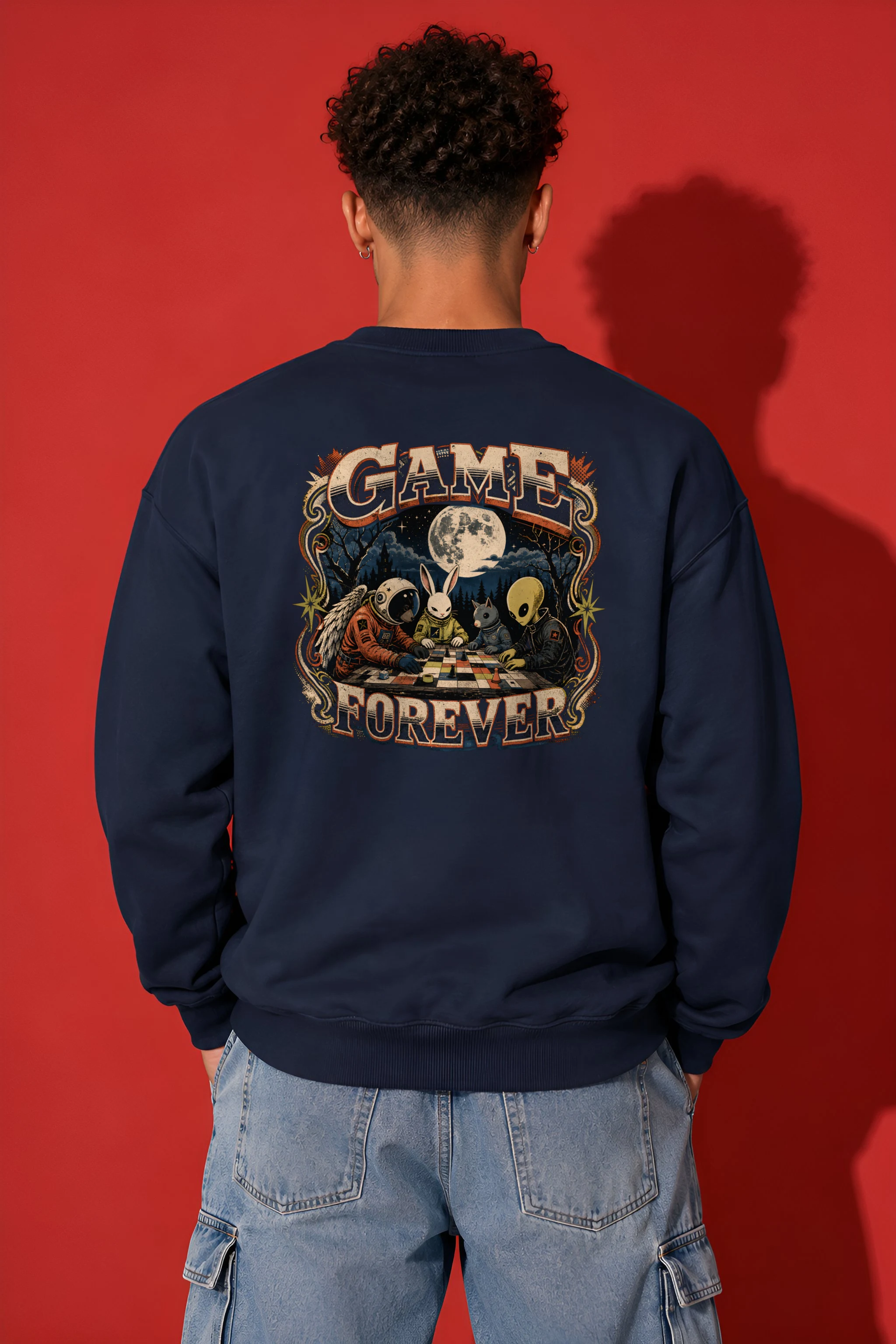 "Moonlit Chess Club" 1 Crewneck Sweatshirt