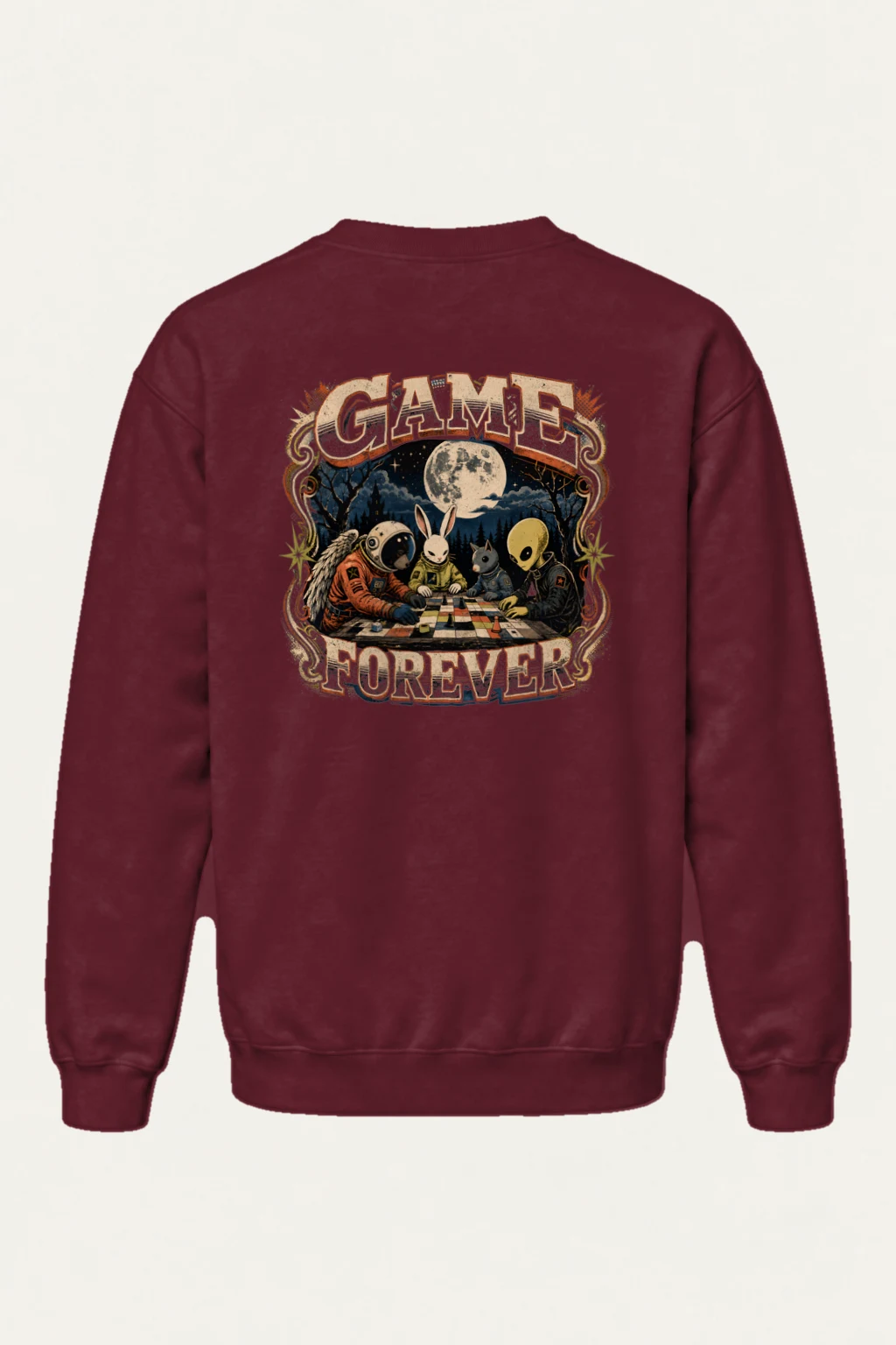 "Moonlit Chess Club" Heavy Blend Unisex Crewneck Sweatshirt | Gildan 18000