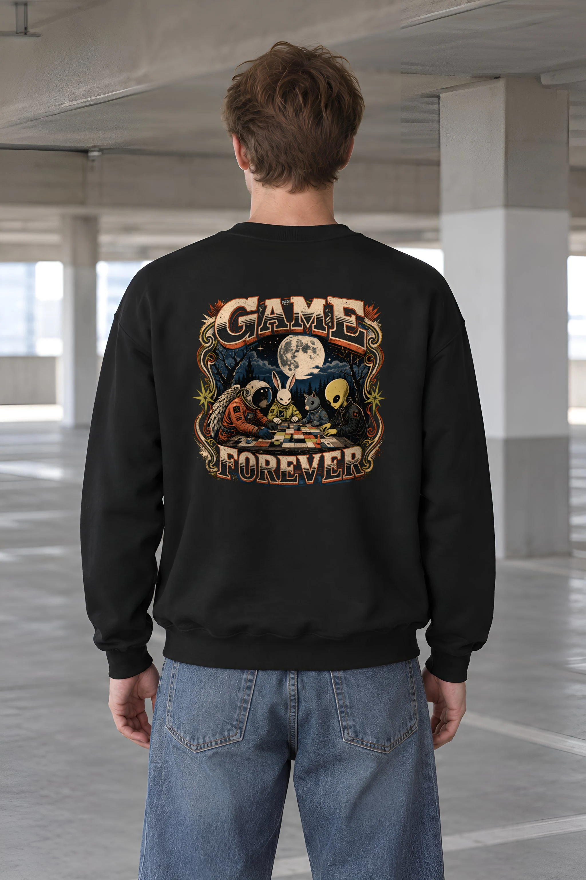 "Moonlit Chess Club" 1 Crewneck Sweatshirt