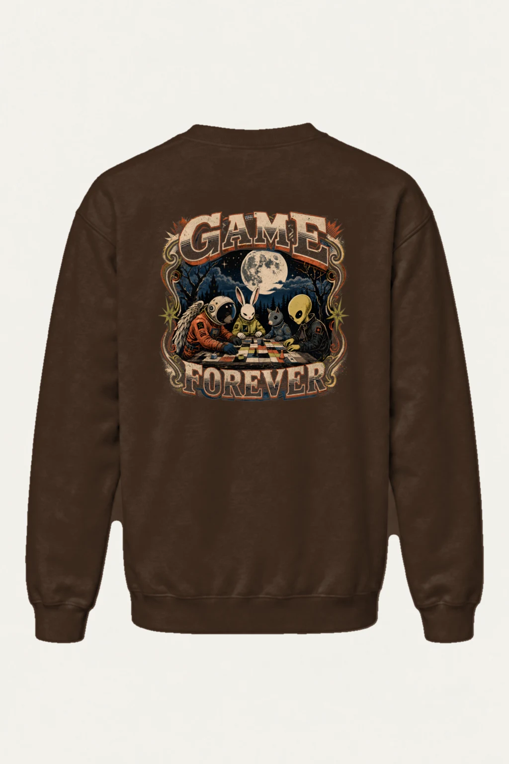 "Moonlit Chess Club" Heavy Blend Unisex Crewneck Sweatshirt | Gildan 18000