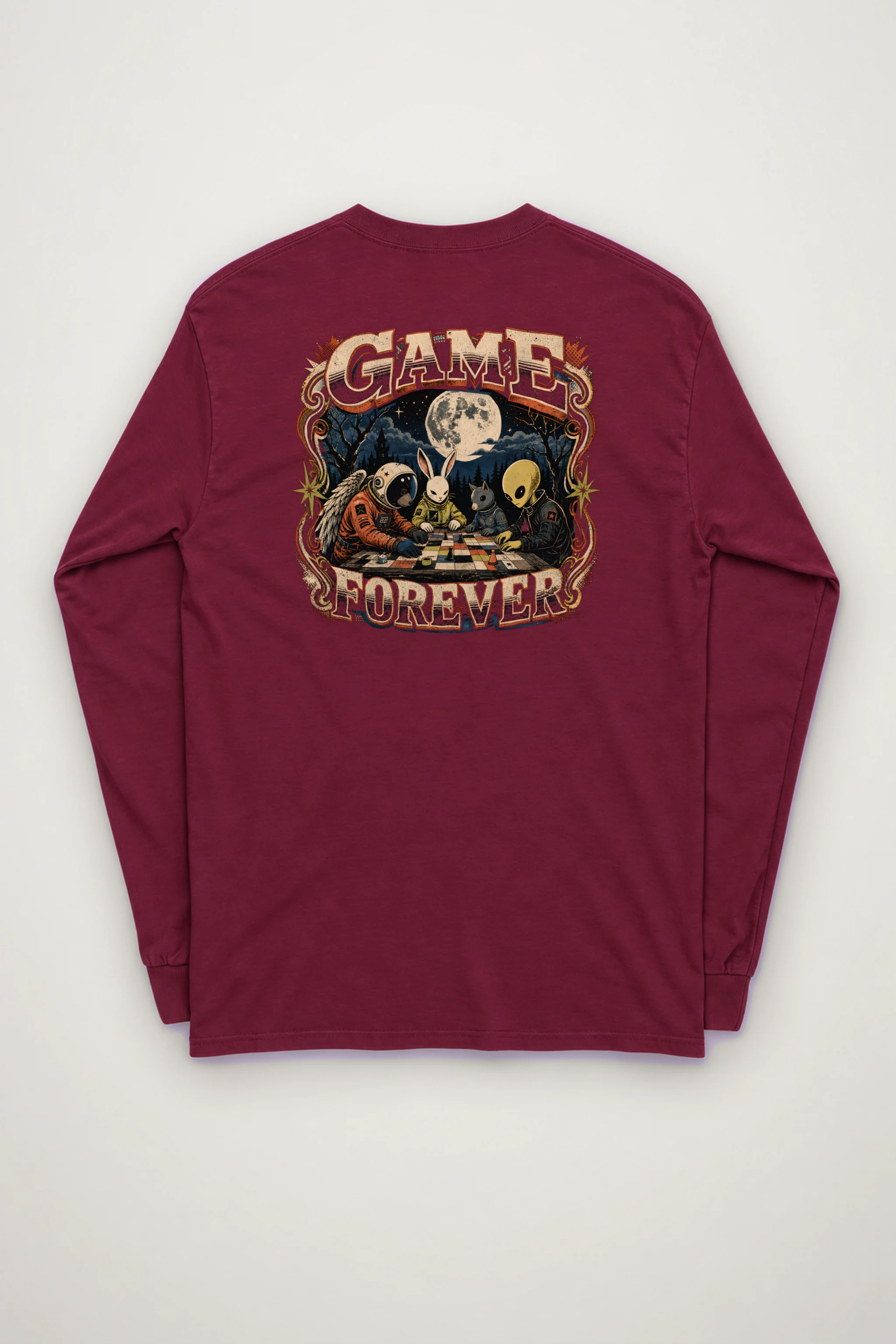 "Moonlit Chess Club" Unisex Longsleeve T-shirt