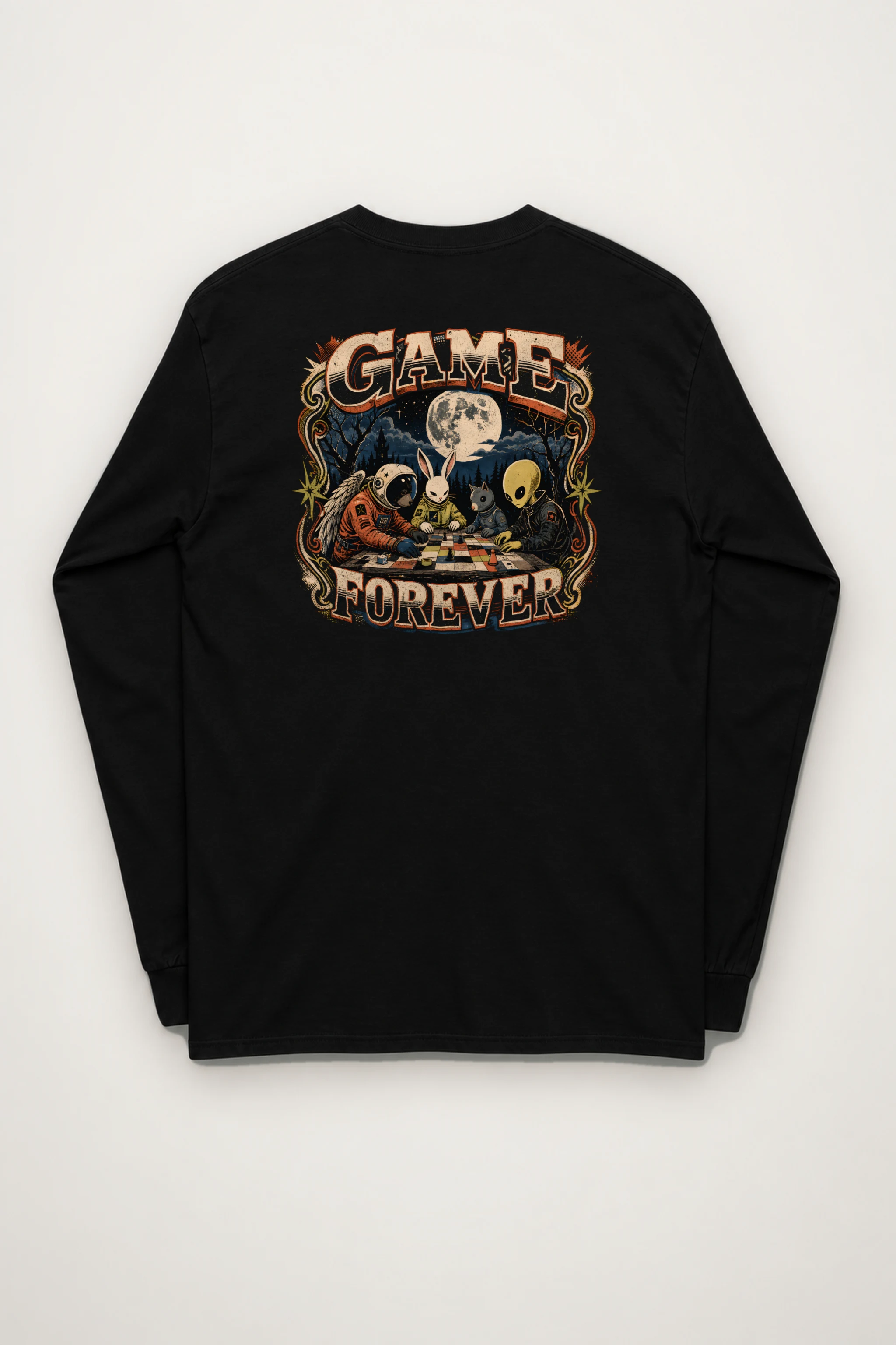 "Moonlit Chess Club" Unisex Longsleeve T-shirt