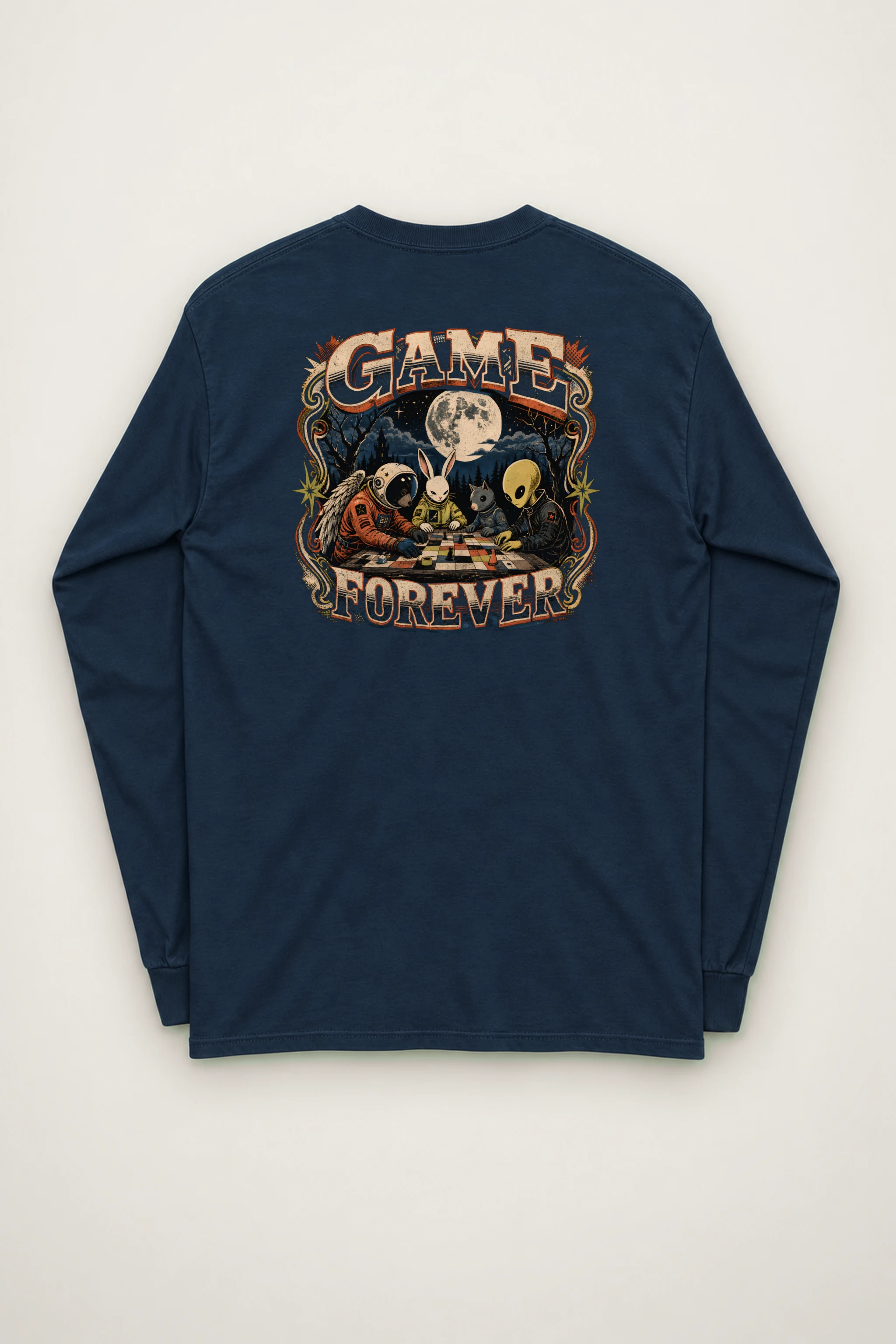 "Moonlit Chess Club" Unisex Longsleeve T-shirt