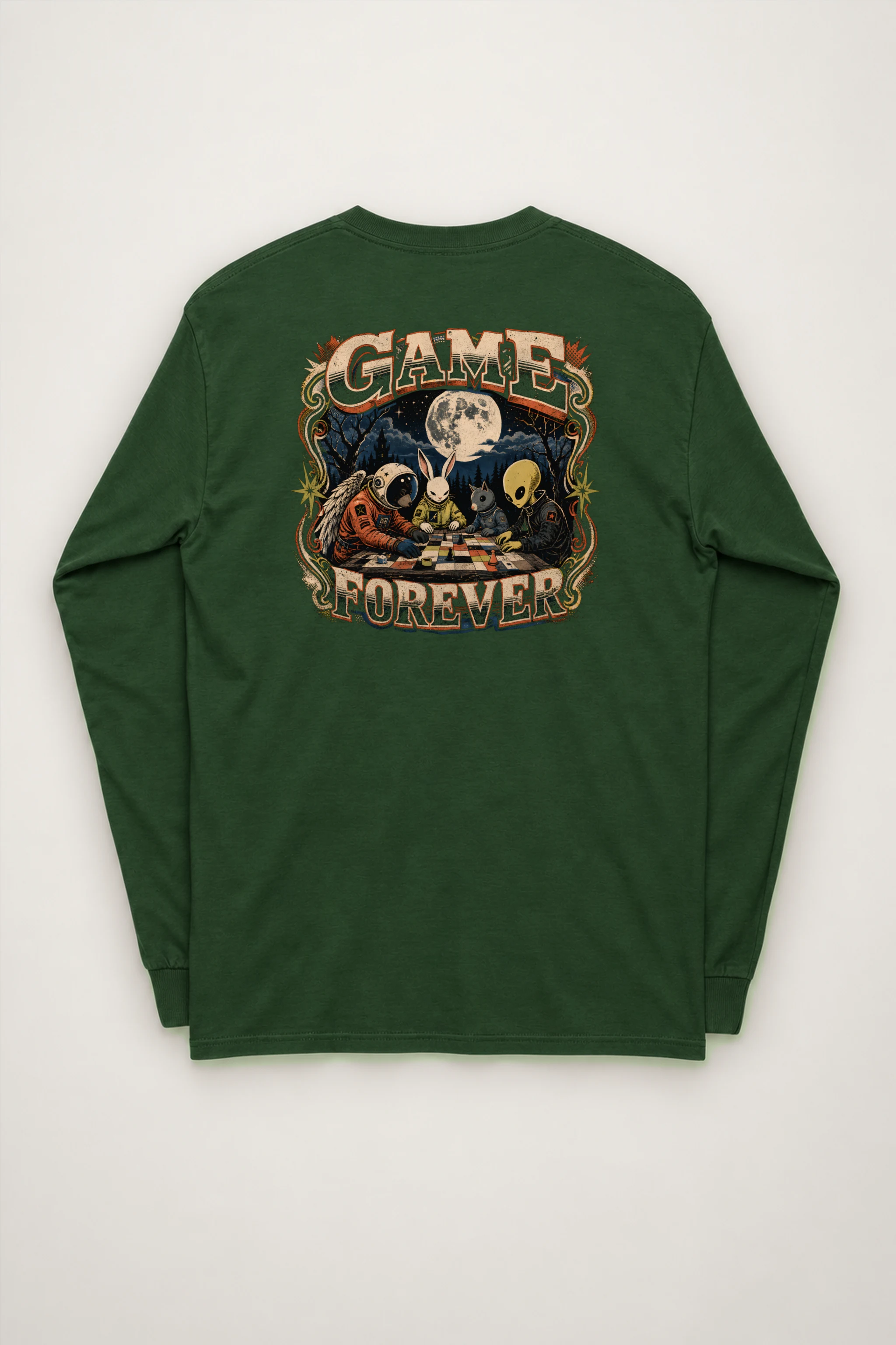 "Moonlit Chess Club" Unisex Longsleeve T-shirt