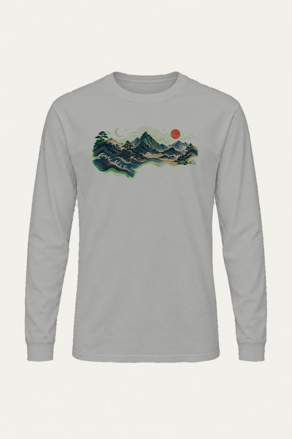 "Moonlit Coastal Pines" Unisex Longsleeve T-shirt | Gildan 2400