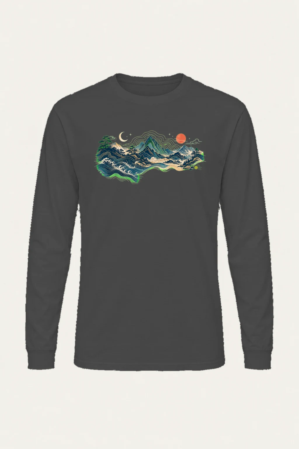 "Moonlit Coastal Pines" Unisex Longsleeve T-shirt | Gildan 2400