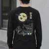 "Cranes Above Pagoda" Unisex Longsleeve T-shirt | Gildan 2400