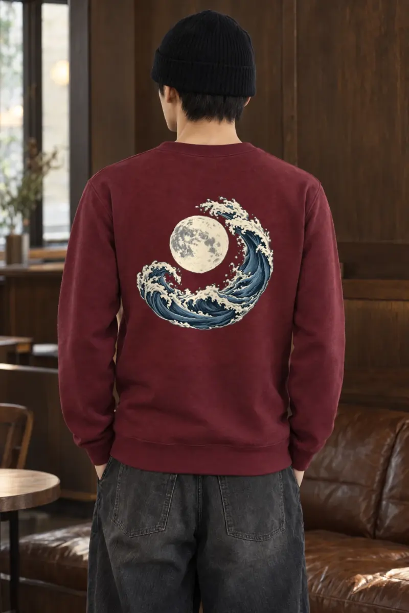 "Moonlit Crescent Wave" Heavy Blend Unisex Crewneck Sweatshirt