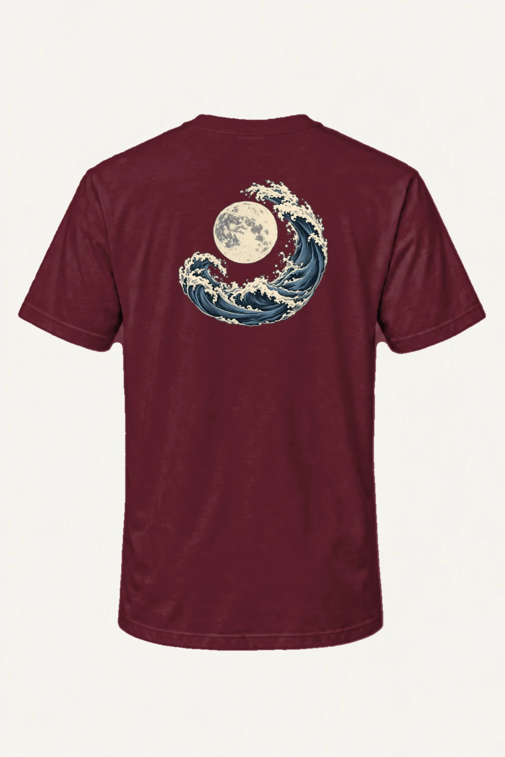 "Moonlit Crescent Wave" Heavyweight Unisex Crewneck T-shirt | Gildan 5000