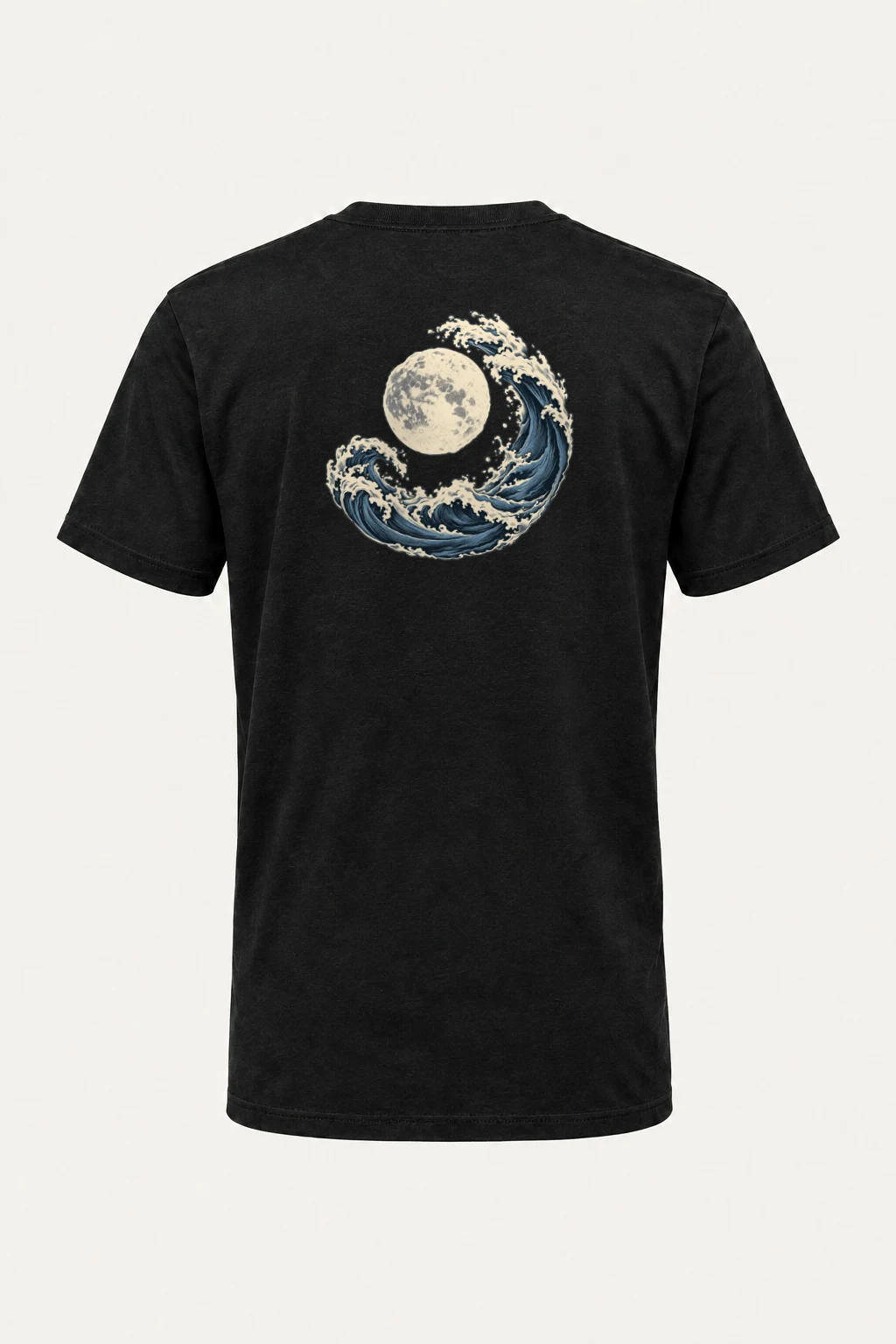 "Moonlit Crescent Wave" Heavyweight Unisex Crewneck T-shirt | Gildan 5000