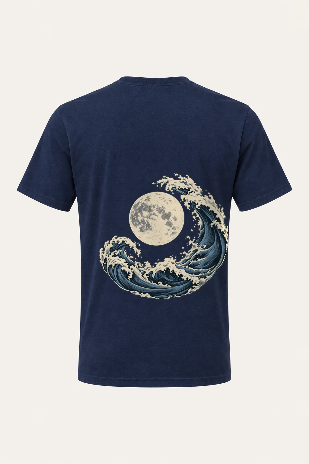 "Moonlit Crescent Wave" Heavyweight Unisex Crewneck T-shirt | Gildan 5000