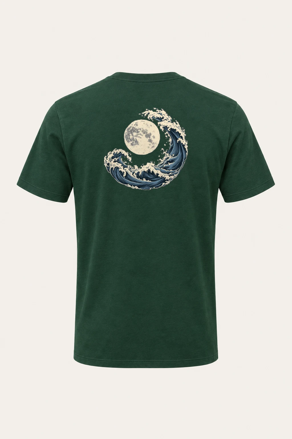 "Moonlit Crescent Wave" Heavyweight Unisex Crewneck T-shirt | Gildan 5000