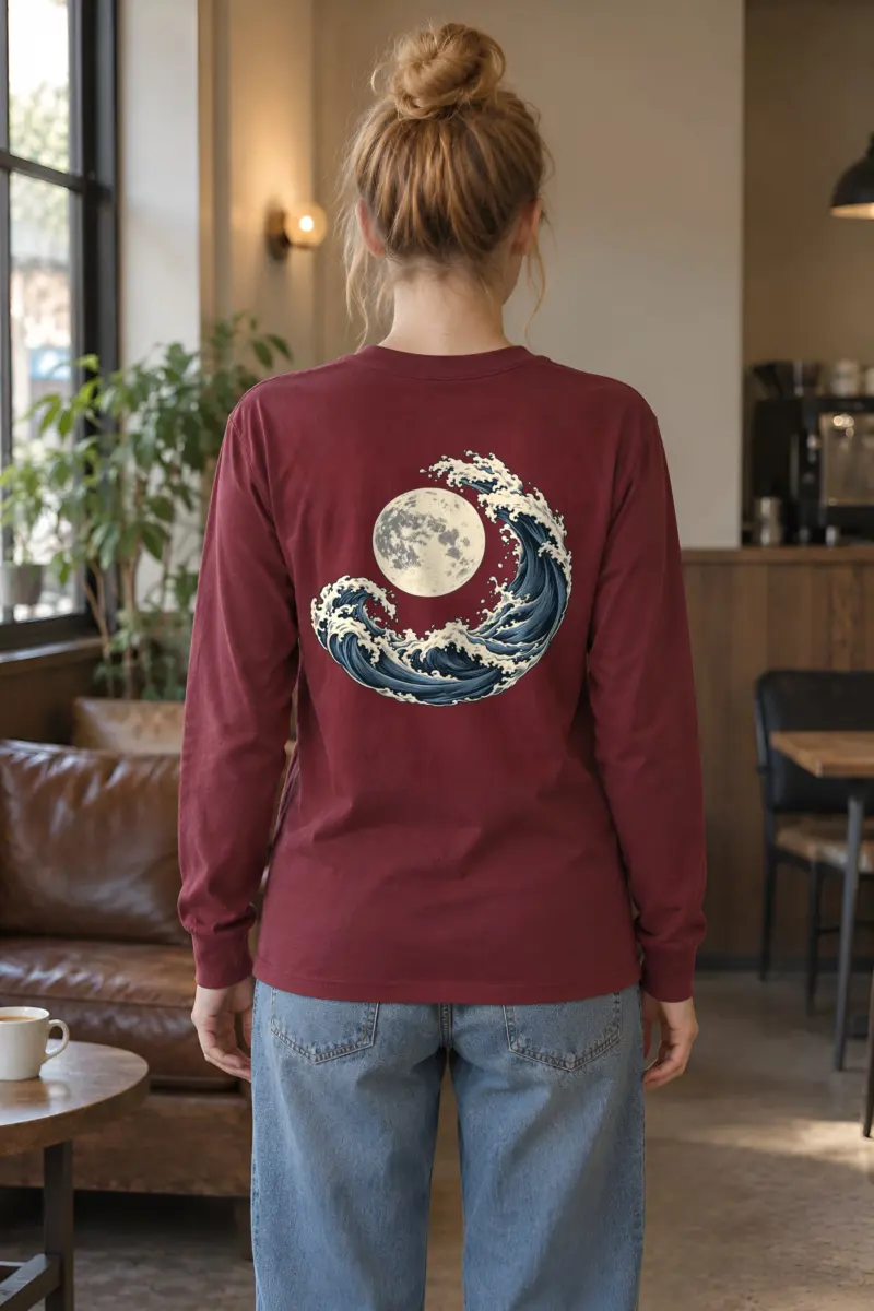"Moonlit Crest" Unisex Longsleeve T-shirt