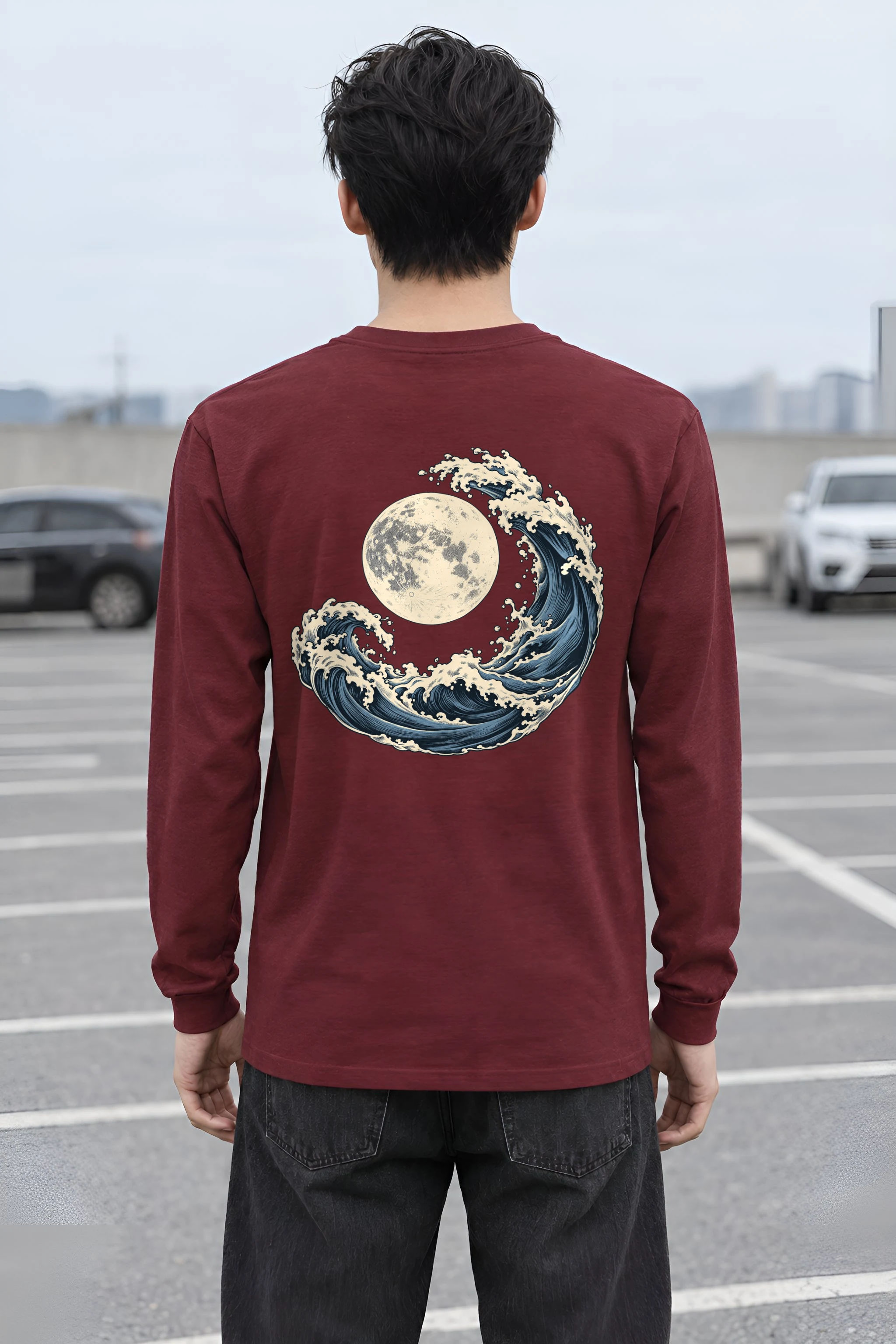 "Moonlit Crest" Unisex Longsleeve T-shirt