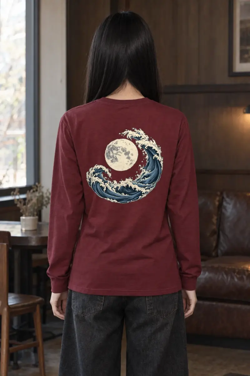 "Moonlit Crest" Unisex Longsleeve T-shirt