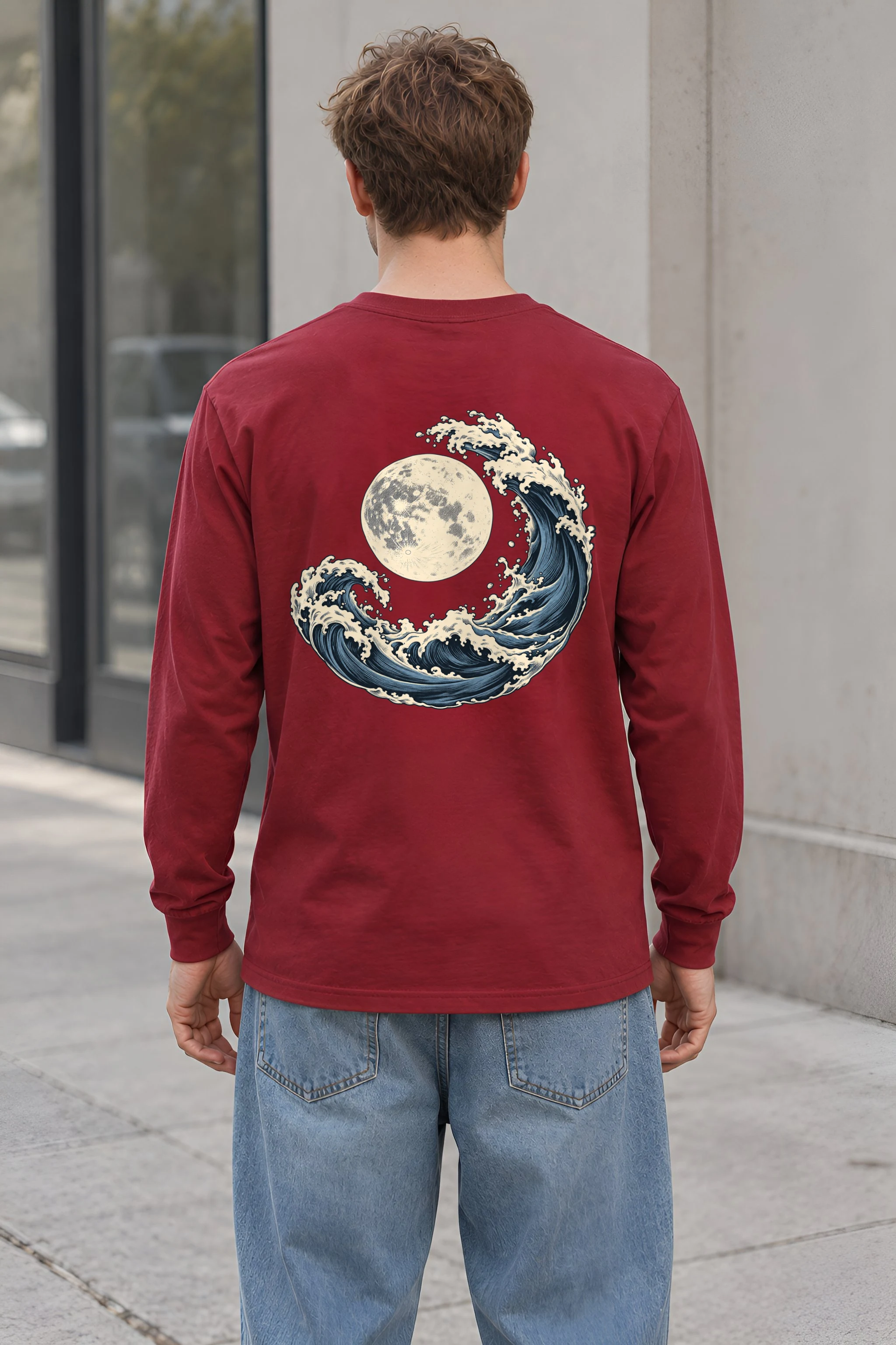 "Moonlit Crest" Unisex Longsleeve T-shirt