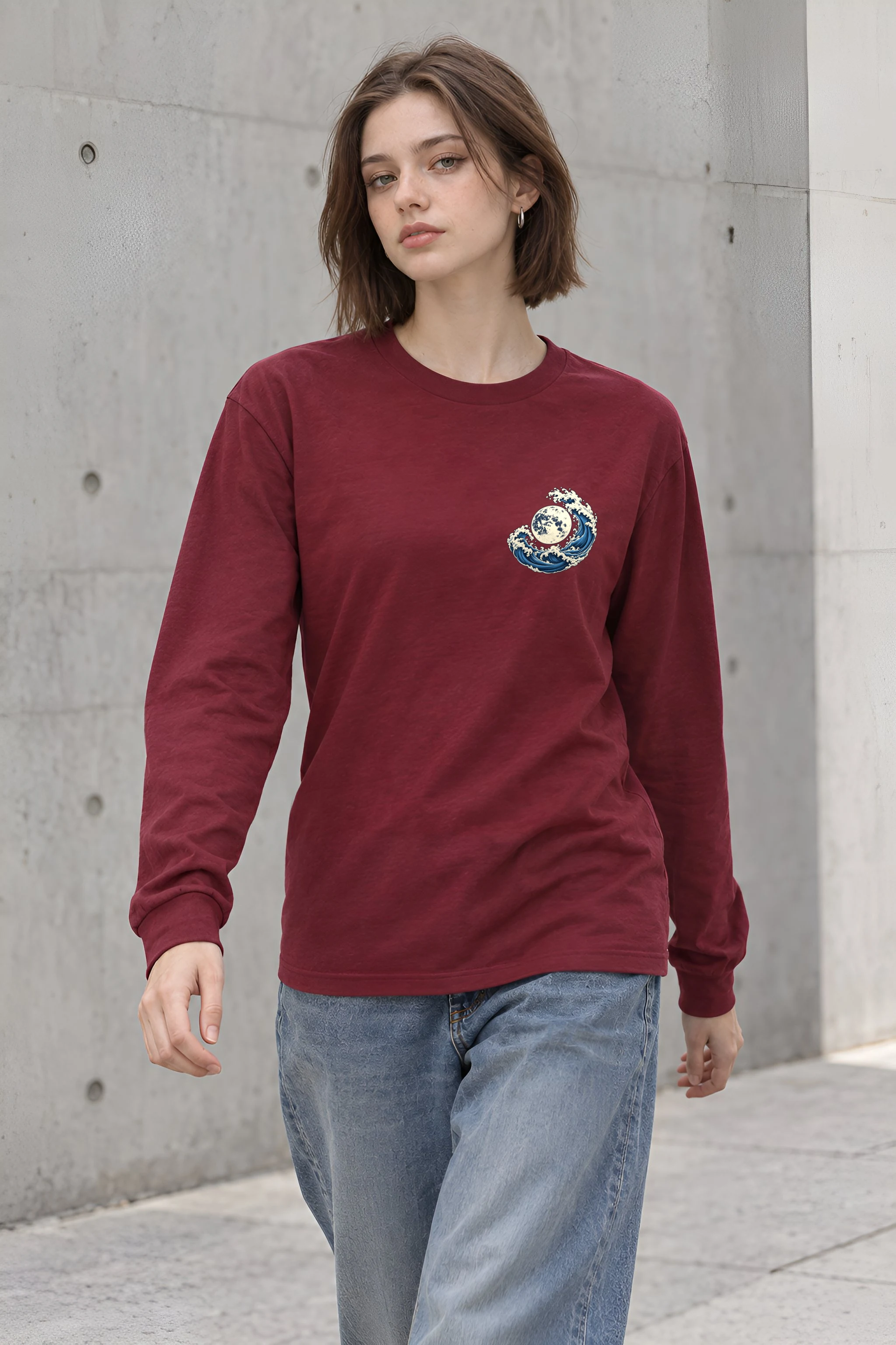 "Moonlit Crest" Unisex Longsleeve T-shirt