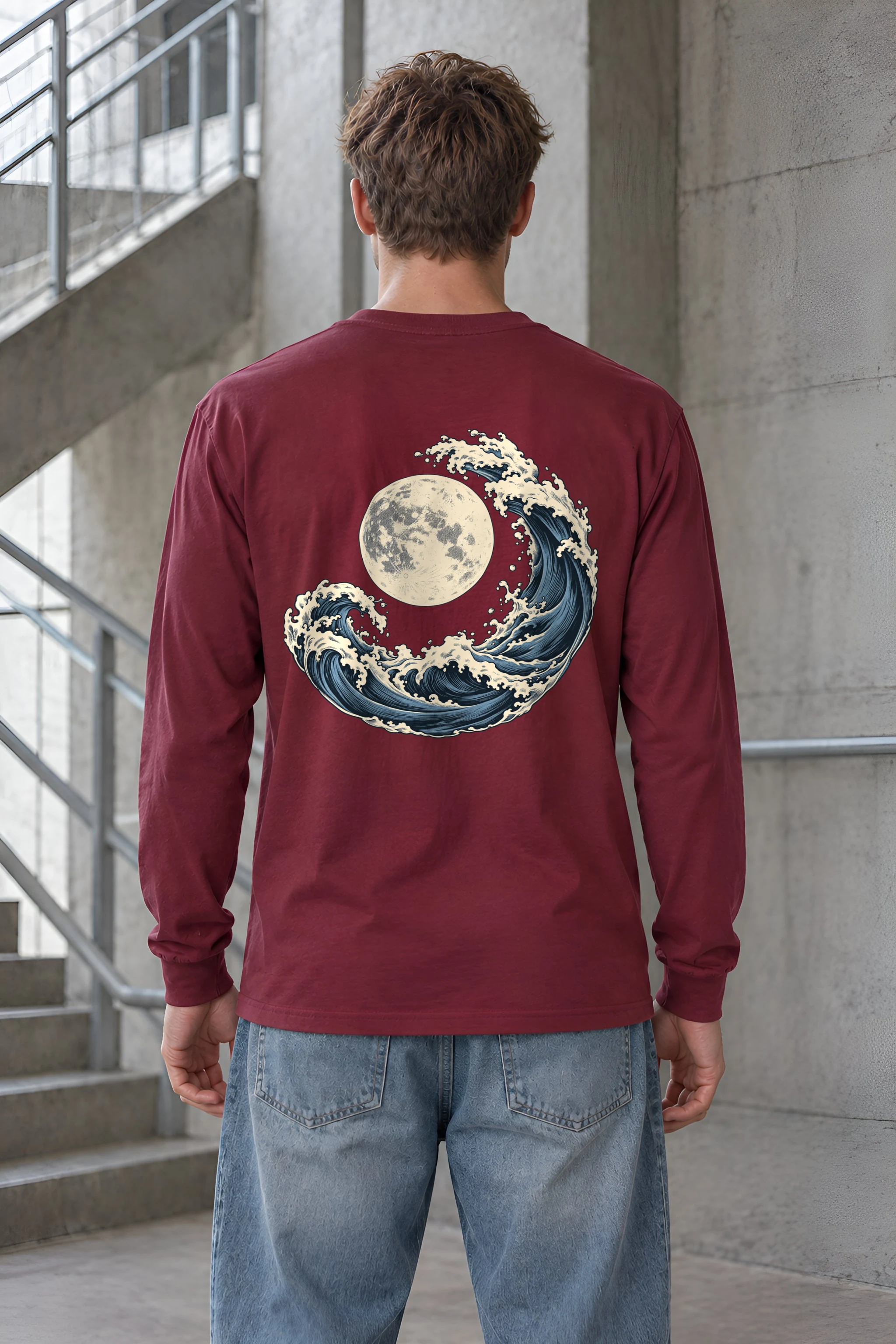 "Moonlit Crest" Unisex Longsleeve T-shirt