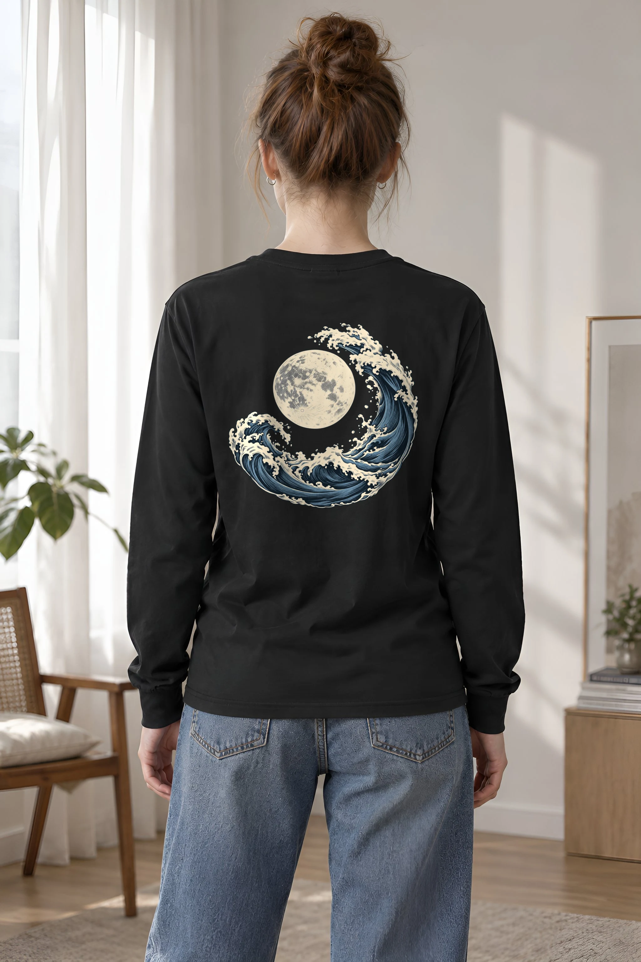 "Moonlit Crest" Unisex Longsleeve T-shirt