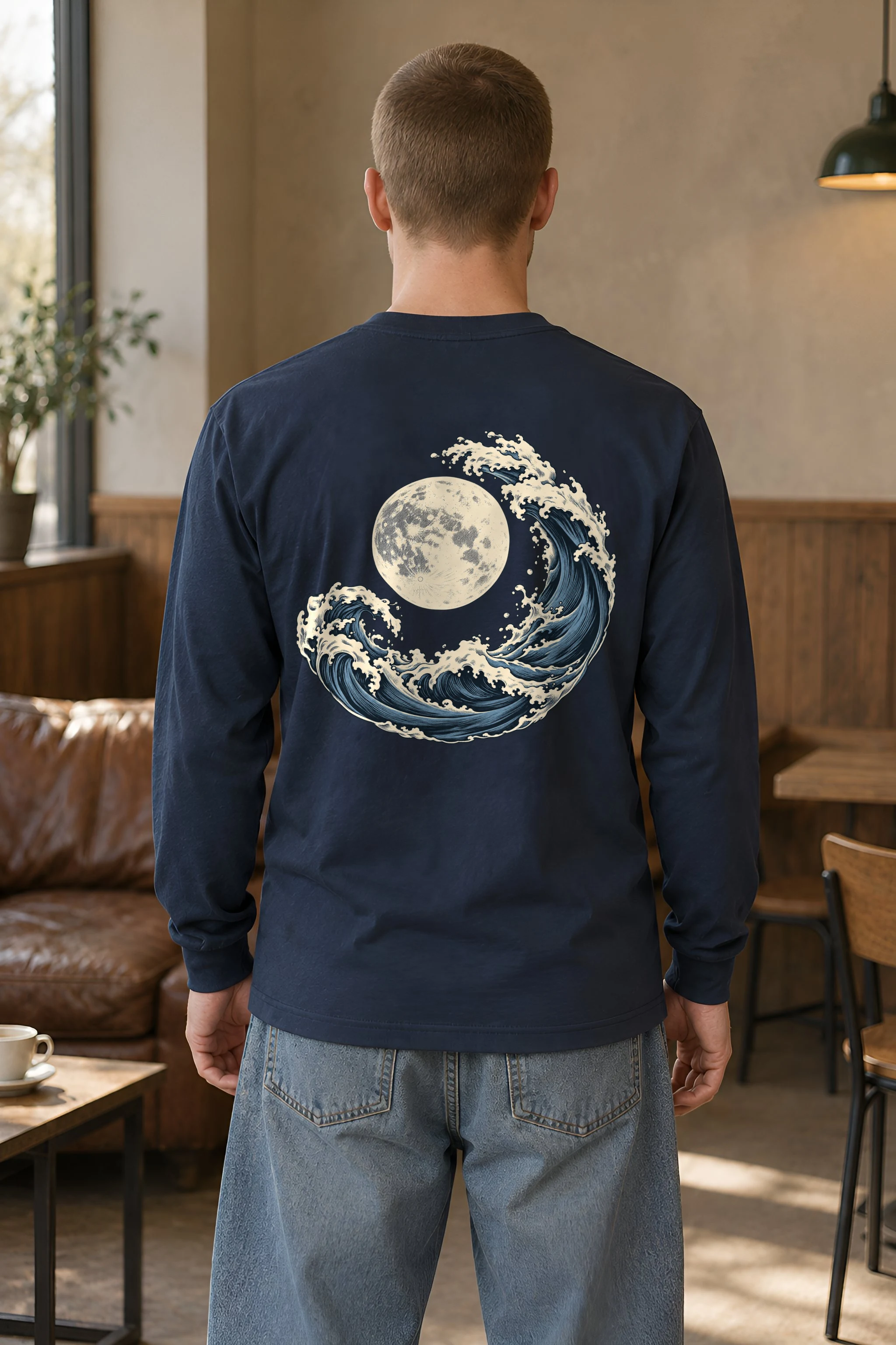 "Moonlit Crest" Unisex Longsleeve T-shirt