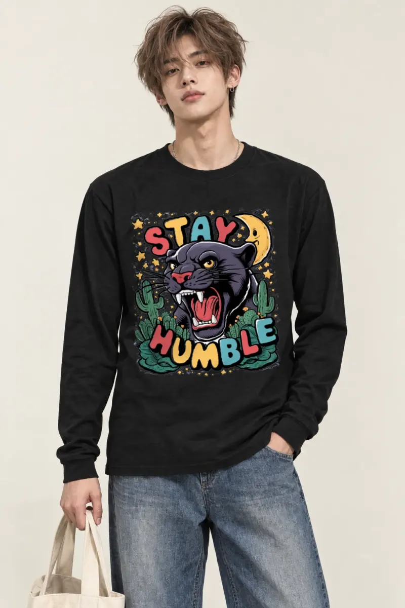 "Moonlit Desert Roar" Unisex Longsleeve T-shirt