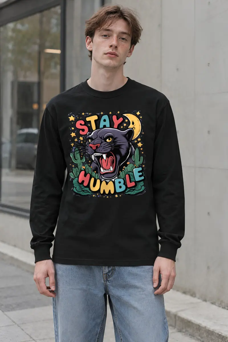 "Moonlit Desert Roar" Unisex Longsleeve T-shirt