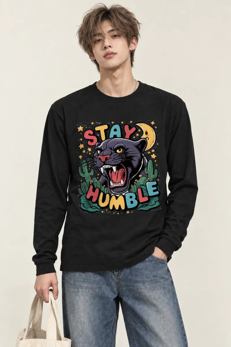 "Moonlit Desert Roar" Unisex Longsleeve T-shirt