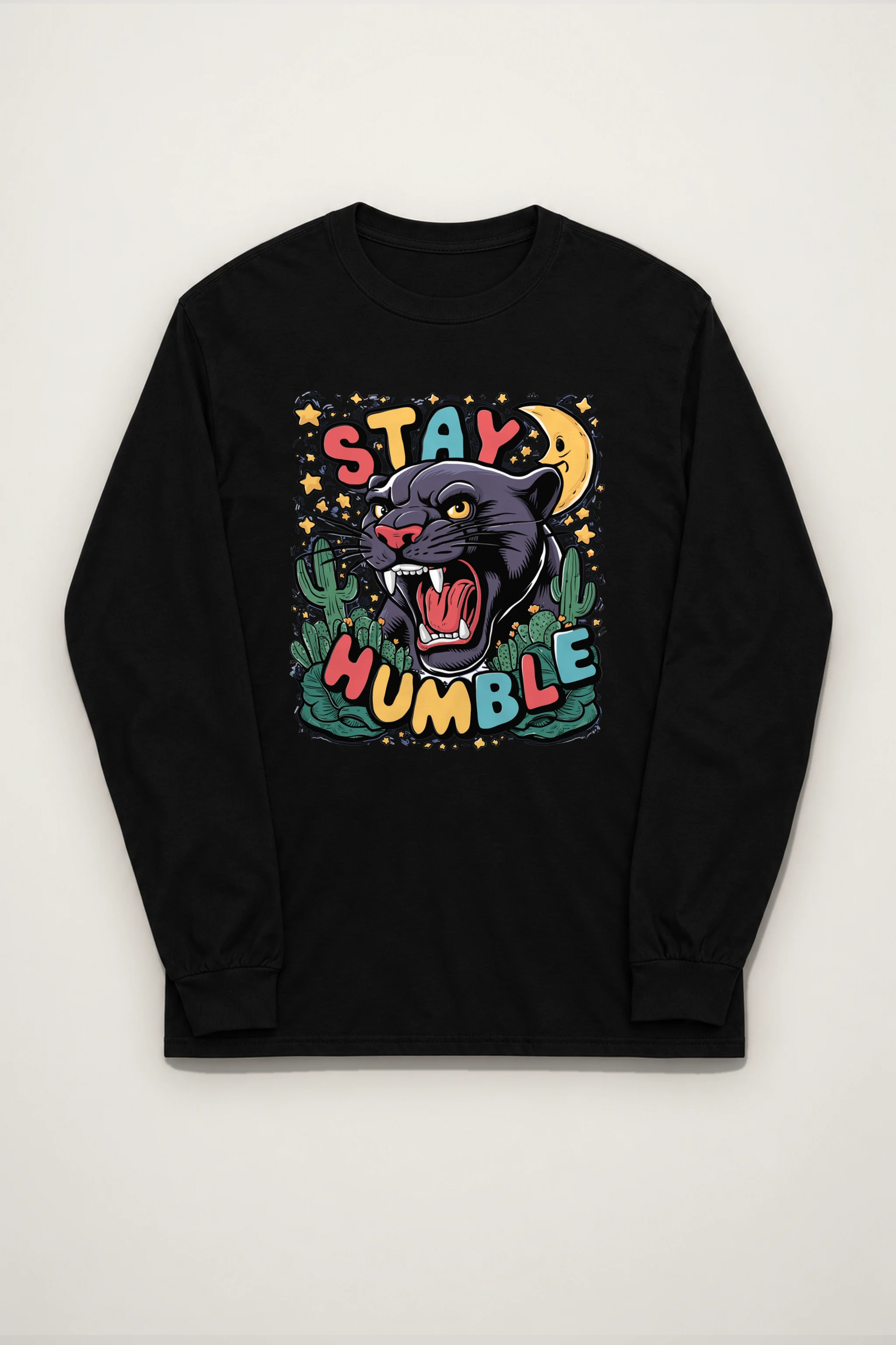 "Moonlit Desert Roar" Unisex Longsleeve T-shirt