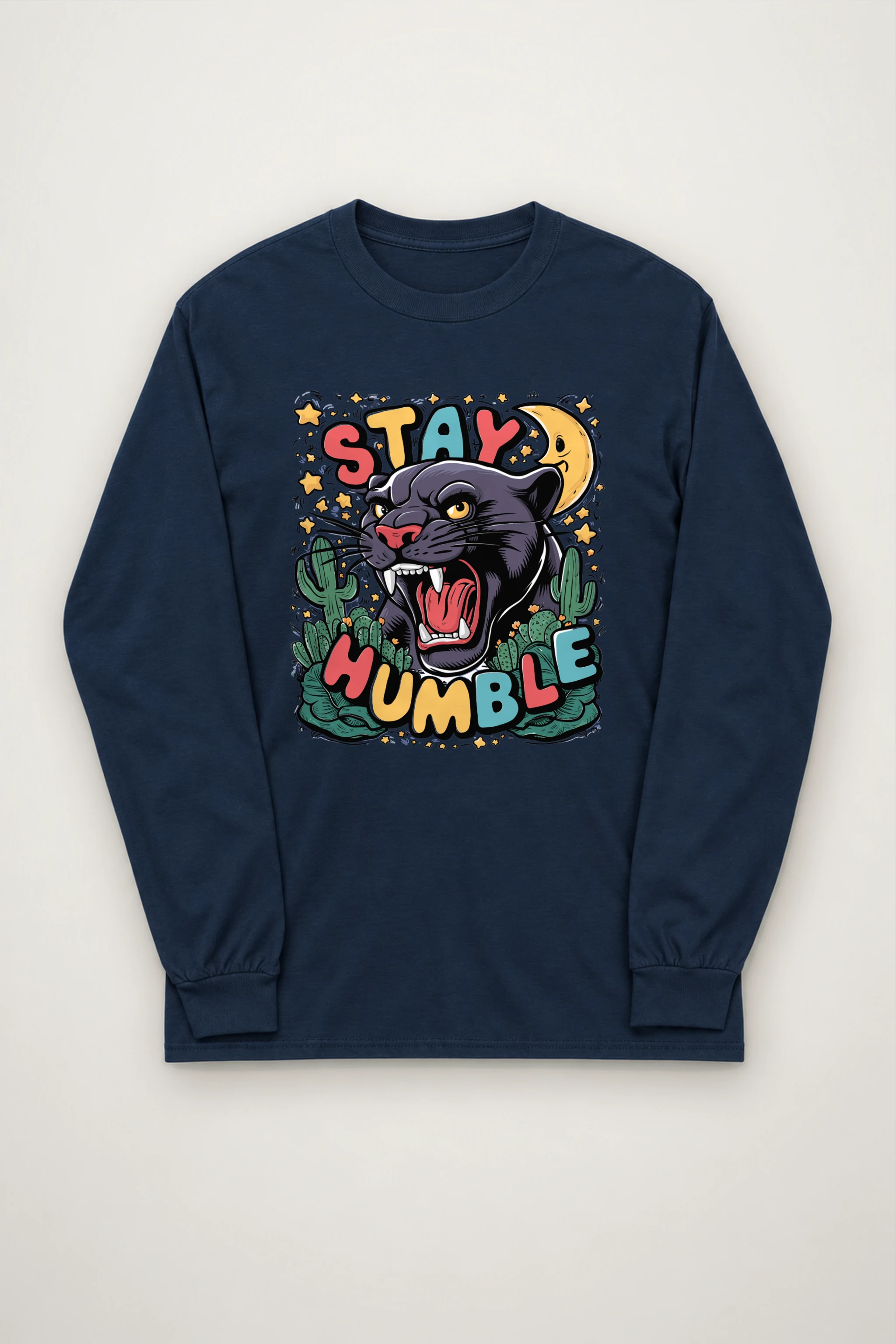 "Moonlit Desert Roar" Unisex Longsleeve T-shirt