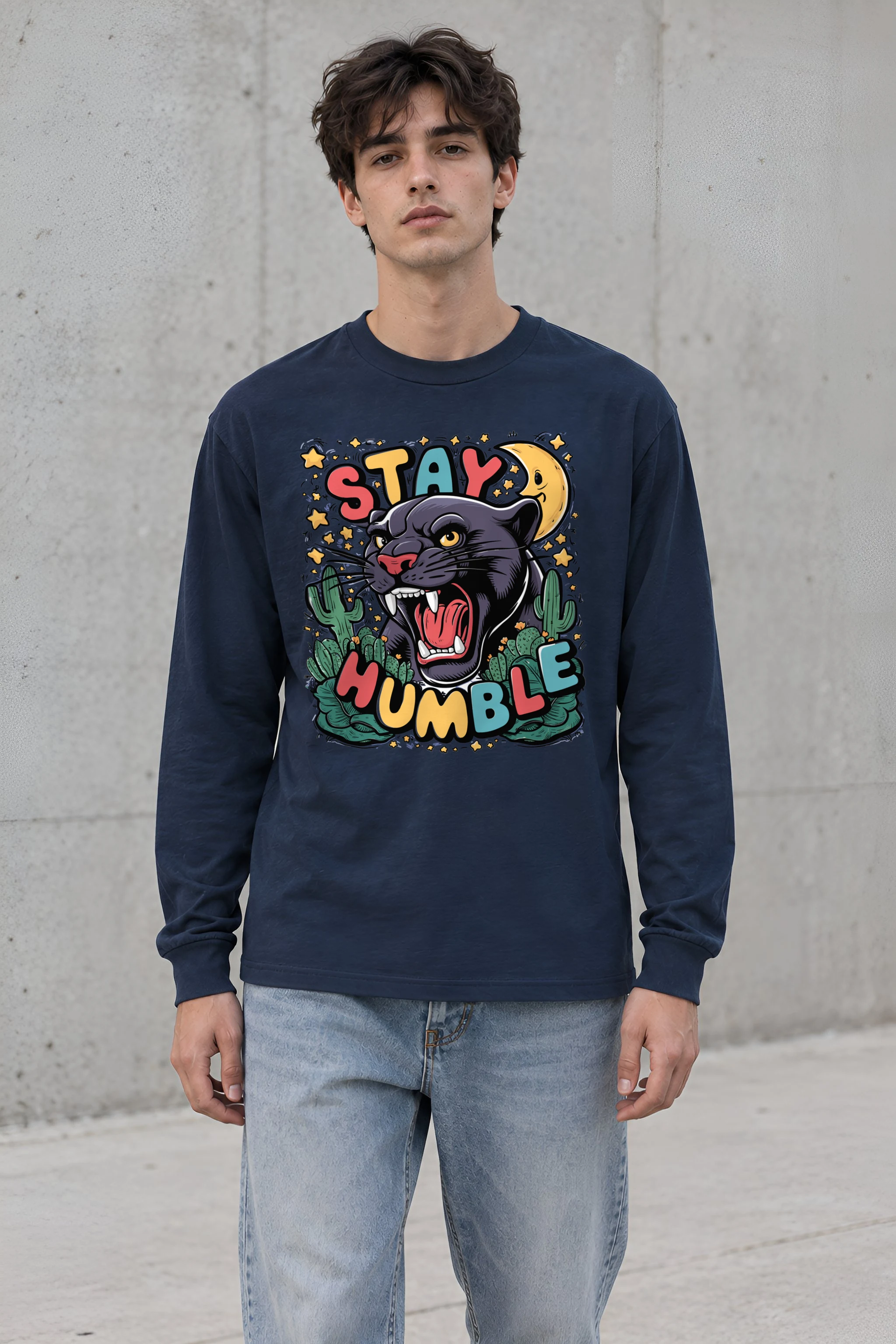 "Moonlit Desert Roar" Unisex Longsleeve T-shirt