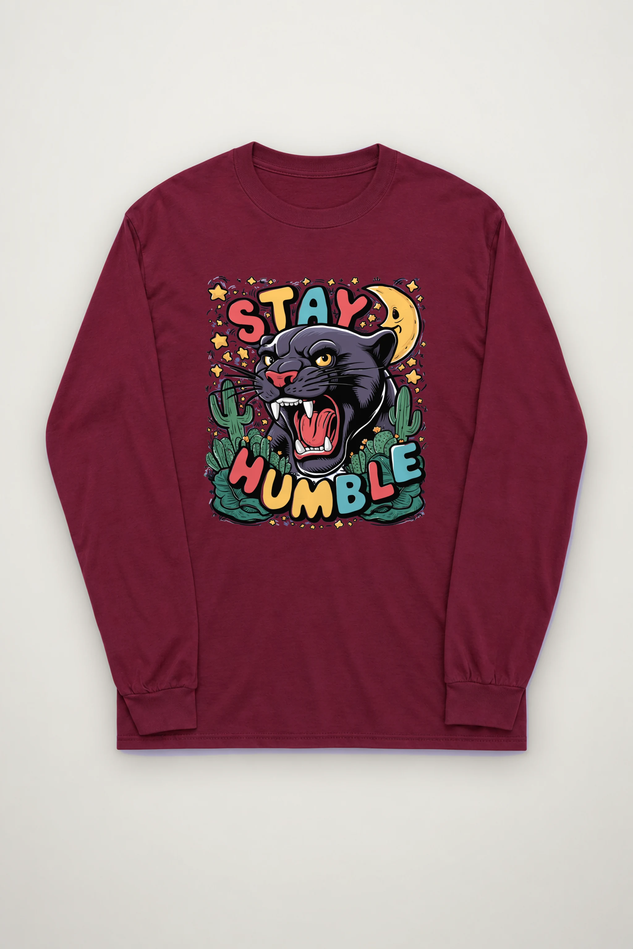 "Moonlit Desert Roar" Unisex Longsleeve T-shirt