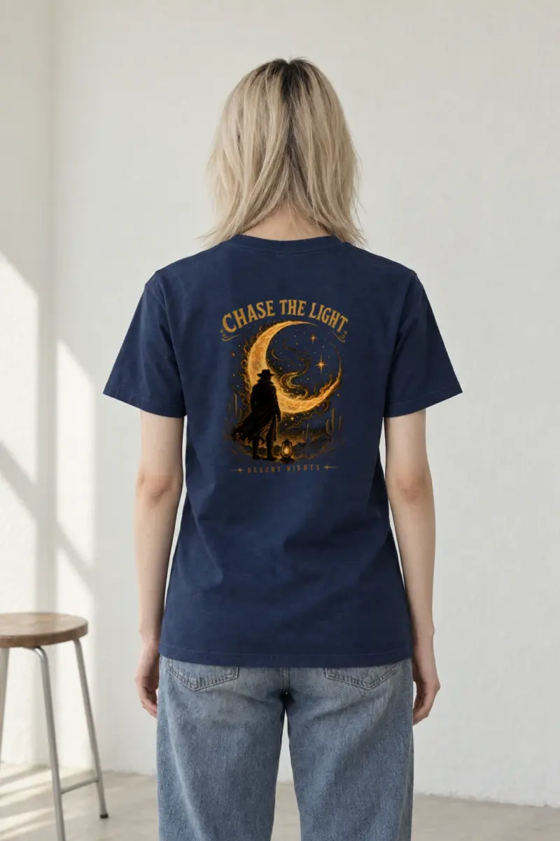 "Moonlit Drifter" Heavyweight Unisex Crewneck T-shirt