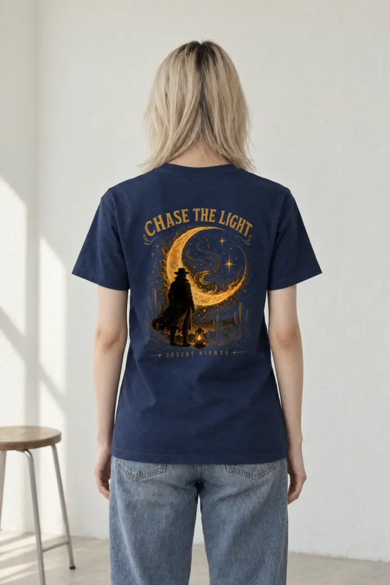 "Moonlit Drifter" Heavyweight Unisex Crewneck T-shirt