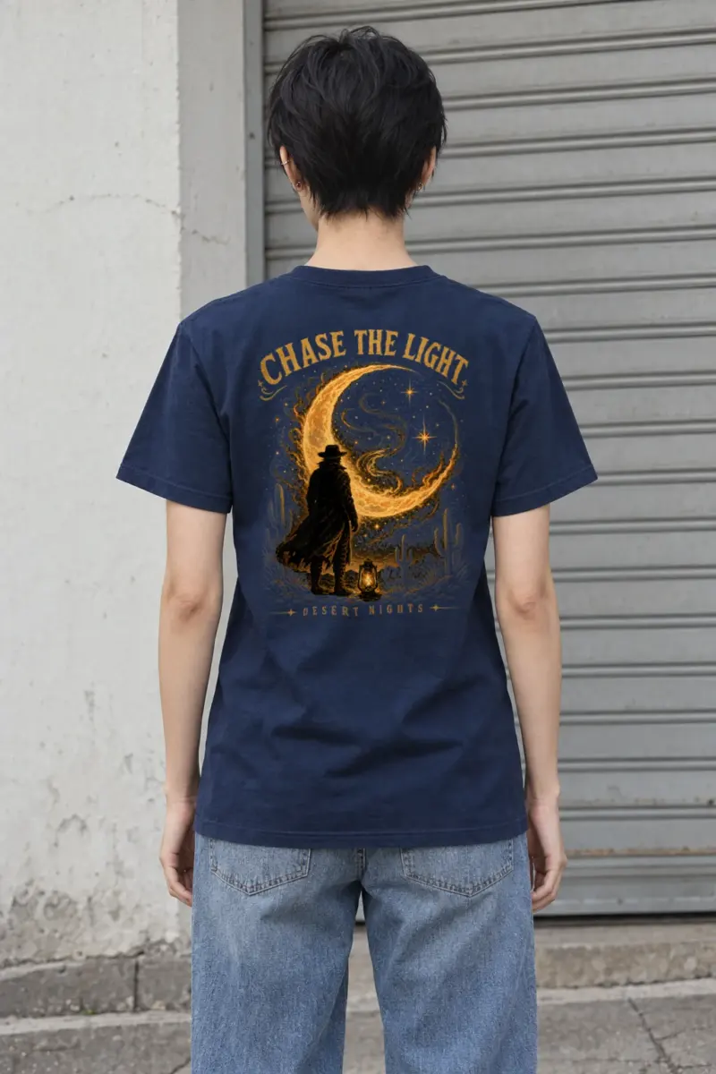 "Moonlit Drifter" Heavyweight Unisex Crewneck T-shirt