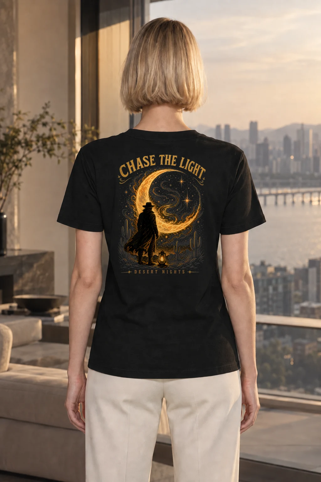 "Moonlit Drifter" Heavyweight Unisex Crewneck T-shirt | Gildan 5000