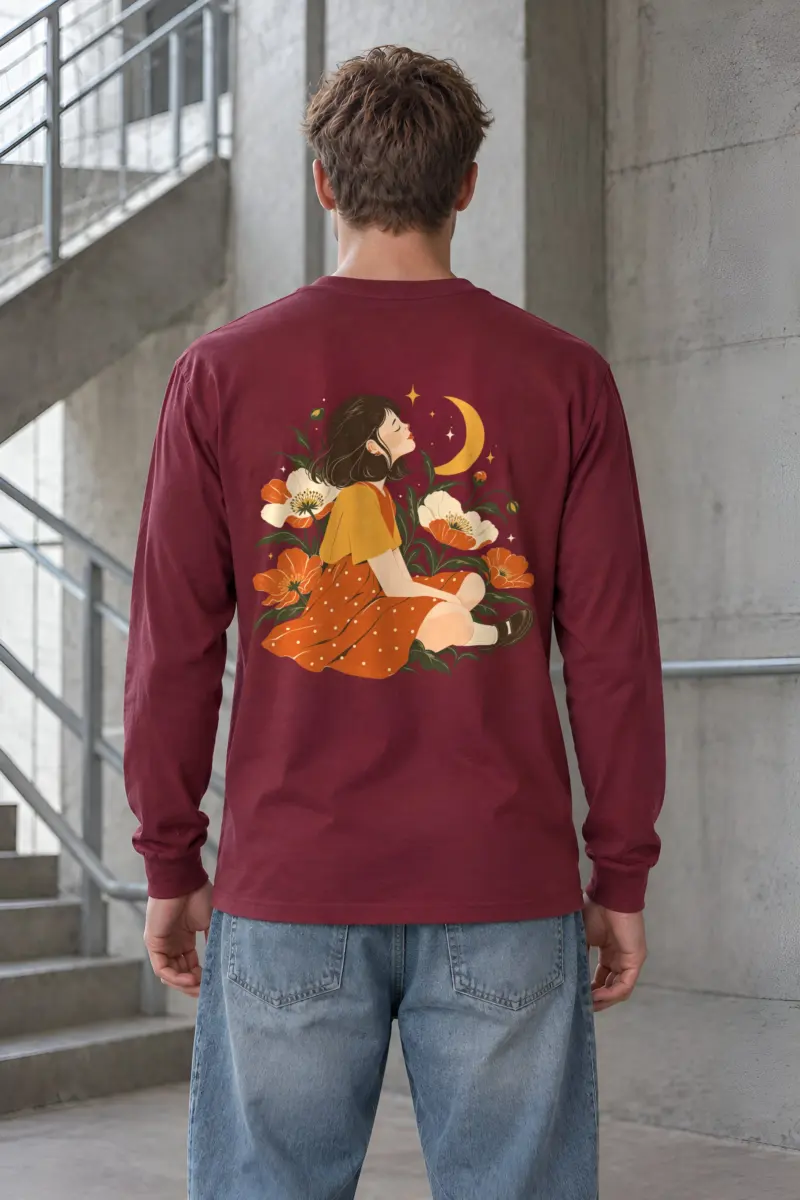 "Moonlit Flower Garden" Unisex Longsleeve T-shirt