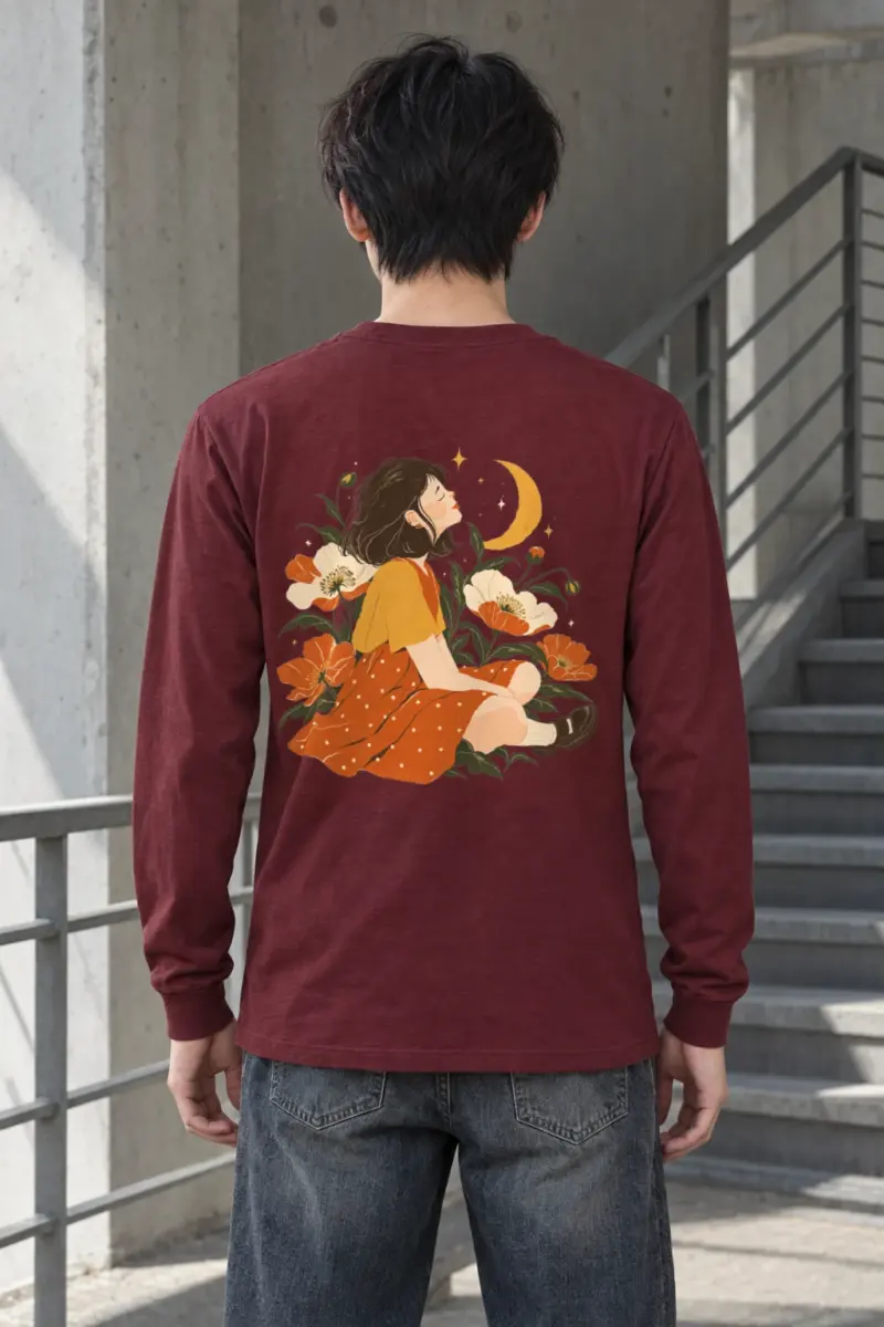 "Moonlit Flower Garden" Unisex Longsleeve T-shirt
