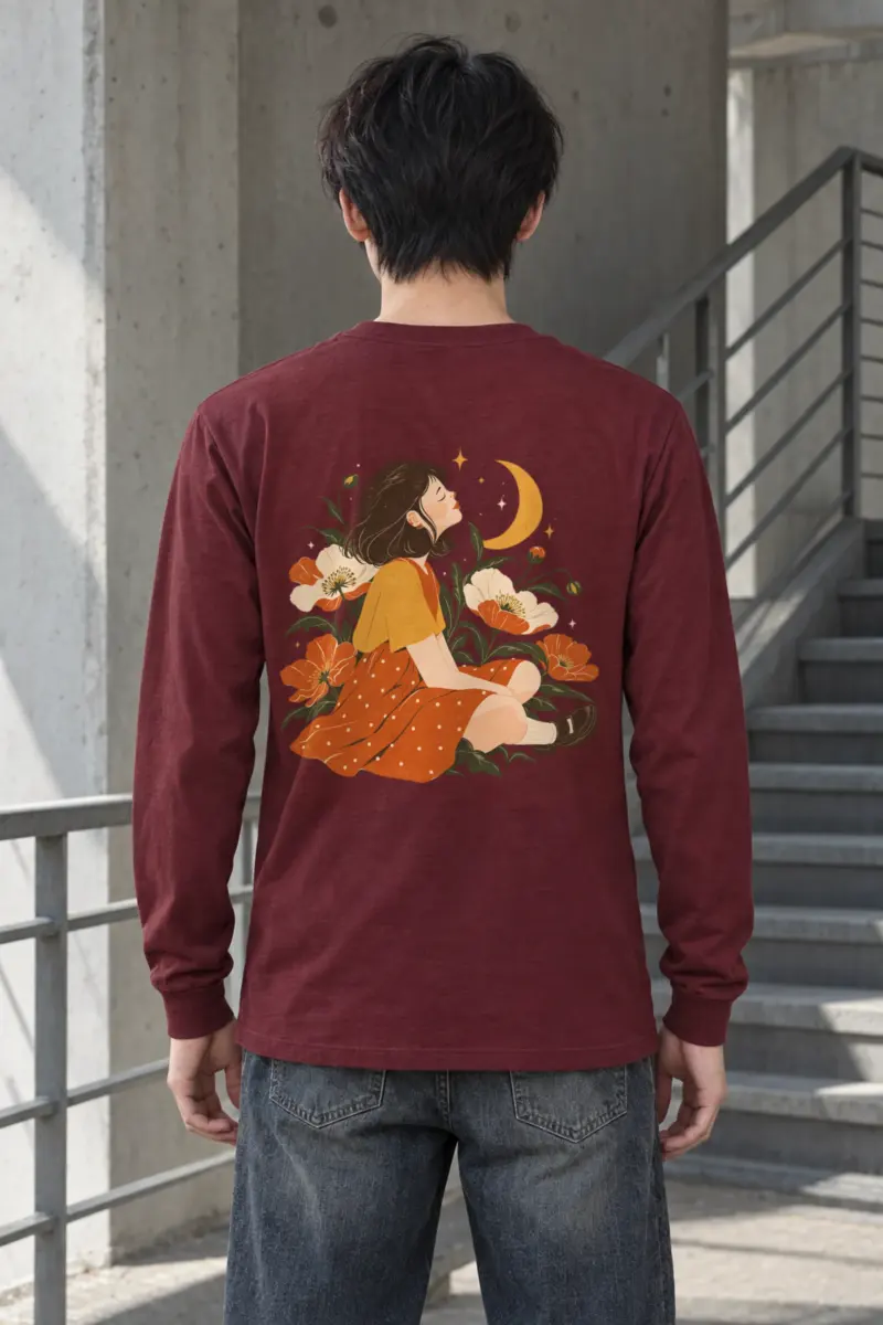 "Moonlit Flower Garden" Unisex Longsleeve T-shirt