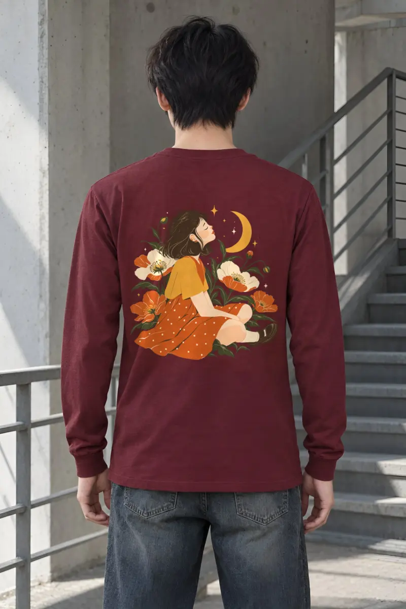 "Moonlit Flower Garden" Unisex Longsleeve T-shirt
